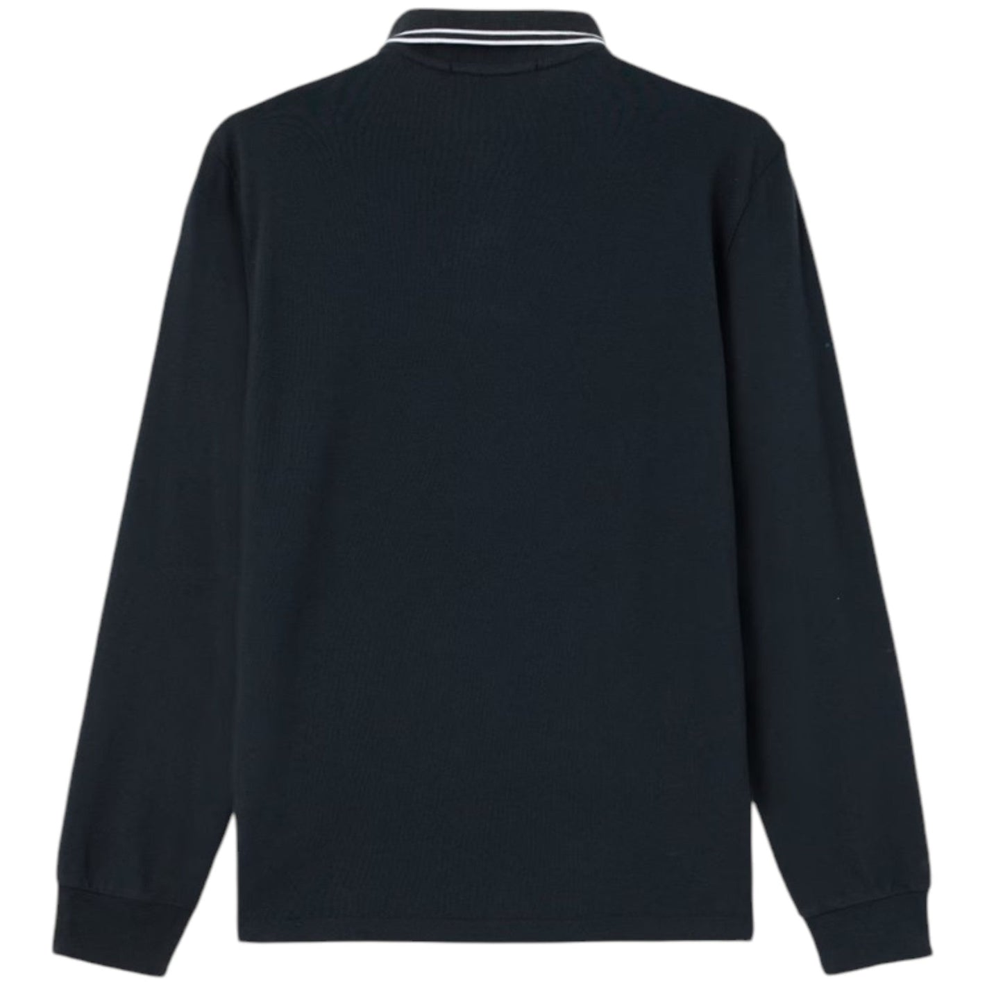 Stone Island Organic Cotton Pique Long Sleeve Navy Polo Shirt