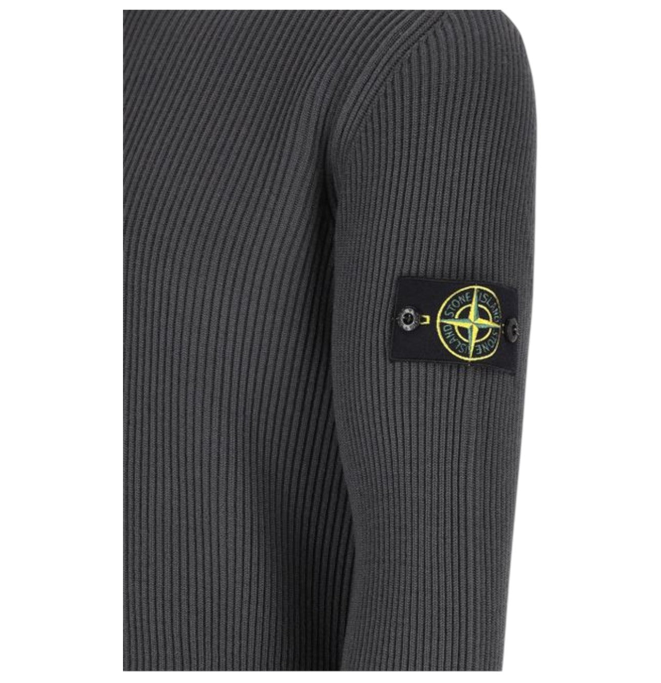 Stone Island Lead Grey Full Rib Wool Turtleneck Sweatshirt