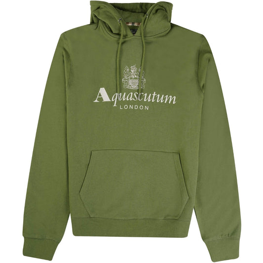 Aquascutum ACTIVE BIG LOGO HOODIE FW23 SW001 27 Green Hoodie Mens S