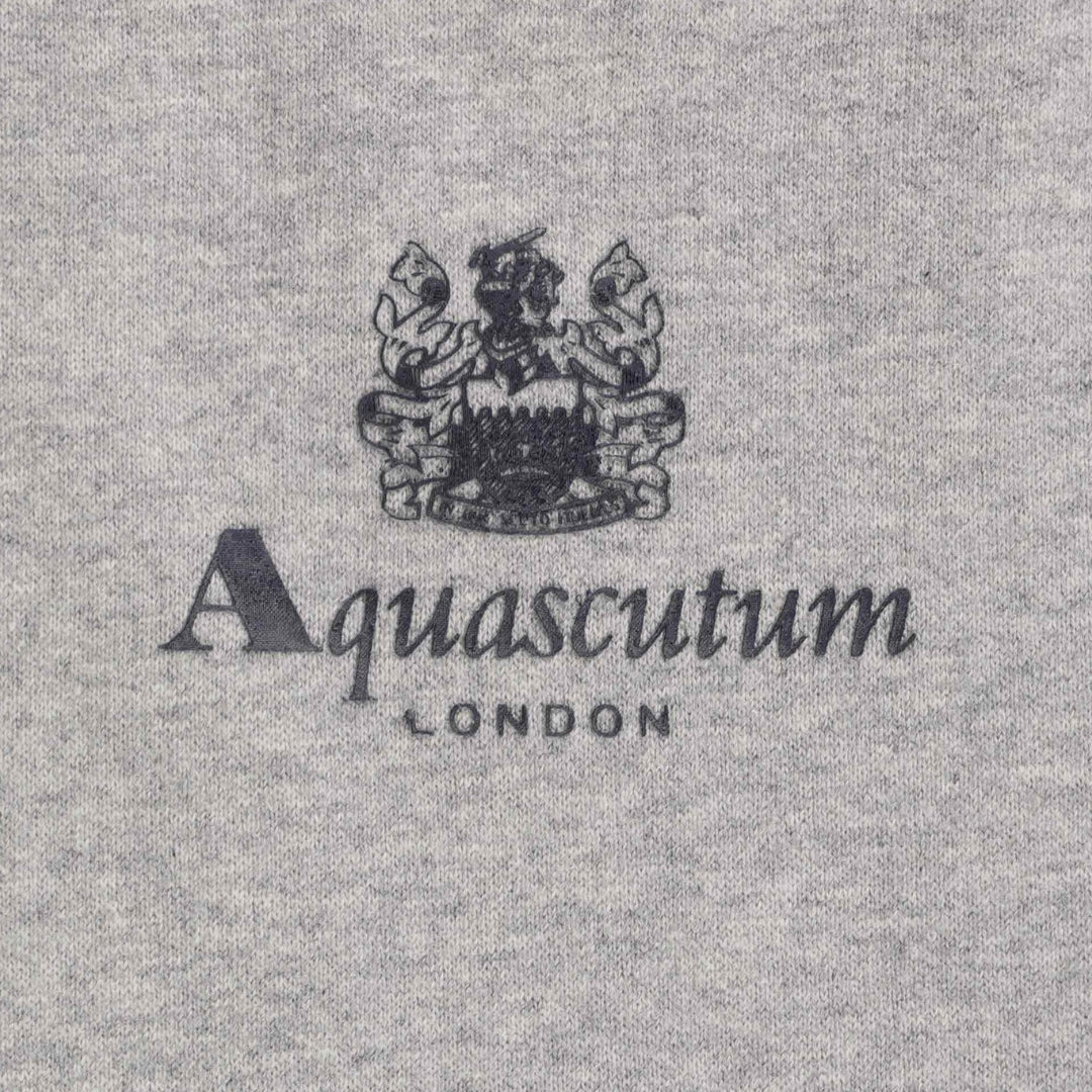 Aquascutum ACTIVE SMALL LOGO HOODIE FW23 SW002 05 Grey Hoodie Mens XXL