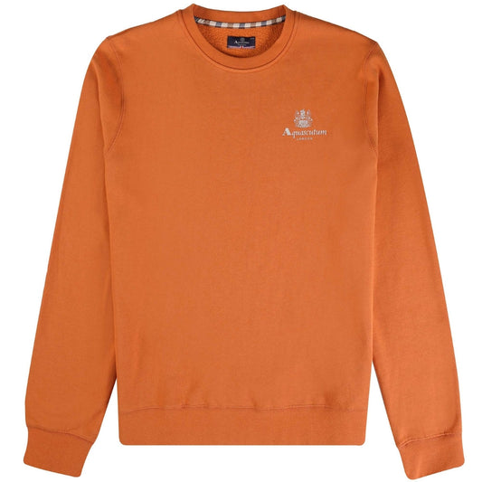 Aquascutum ACTIVE SMALL LOGO CREW FW23 SW006 23 Orange Jumper Mens S
