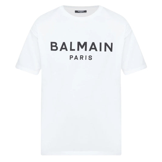 Balmain Paris Bold Brand Logo White T-Shirt AH1EF000BB29 GAB - Style Centre Wholesale