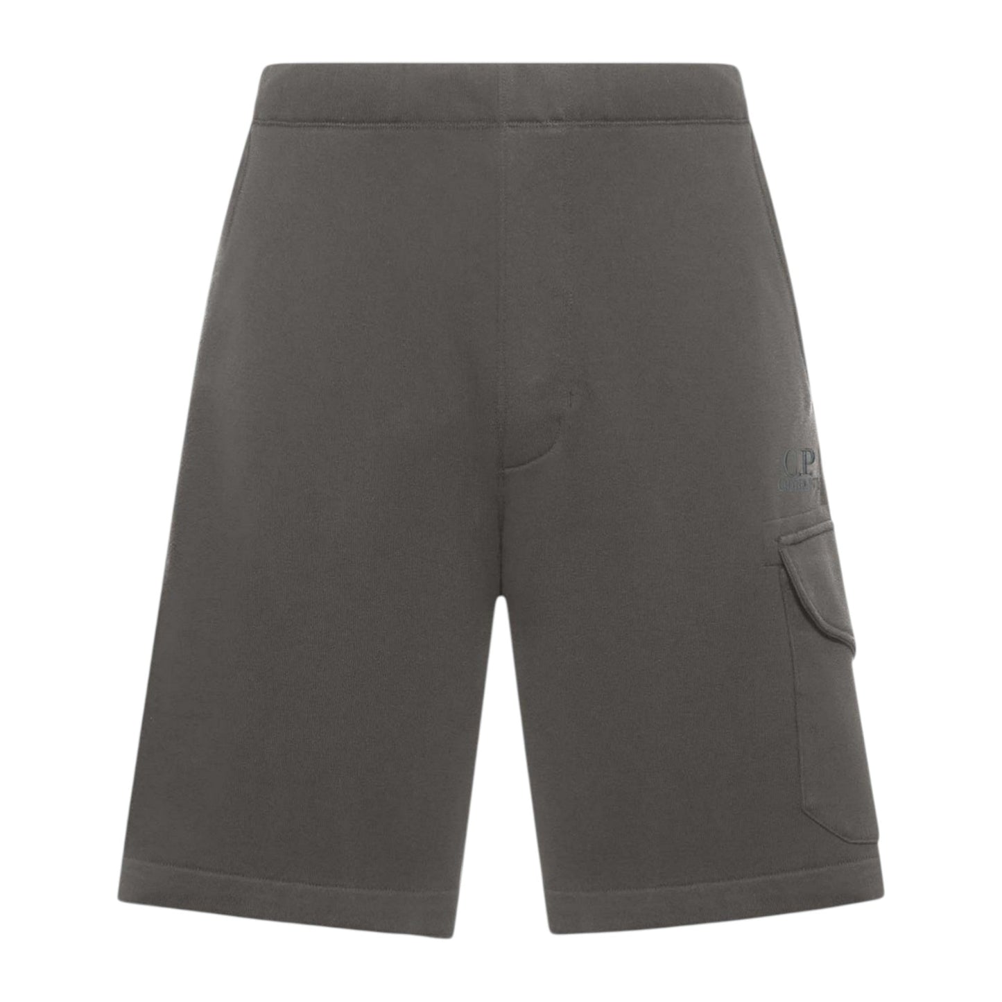 C.P. Company Diagonal Raised Embroidered Logo Gunmetal Grey Shorts