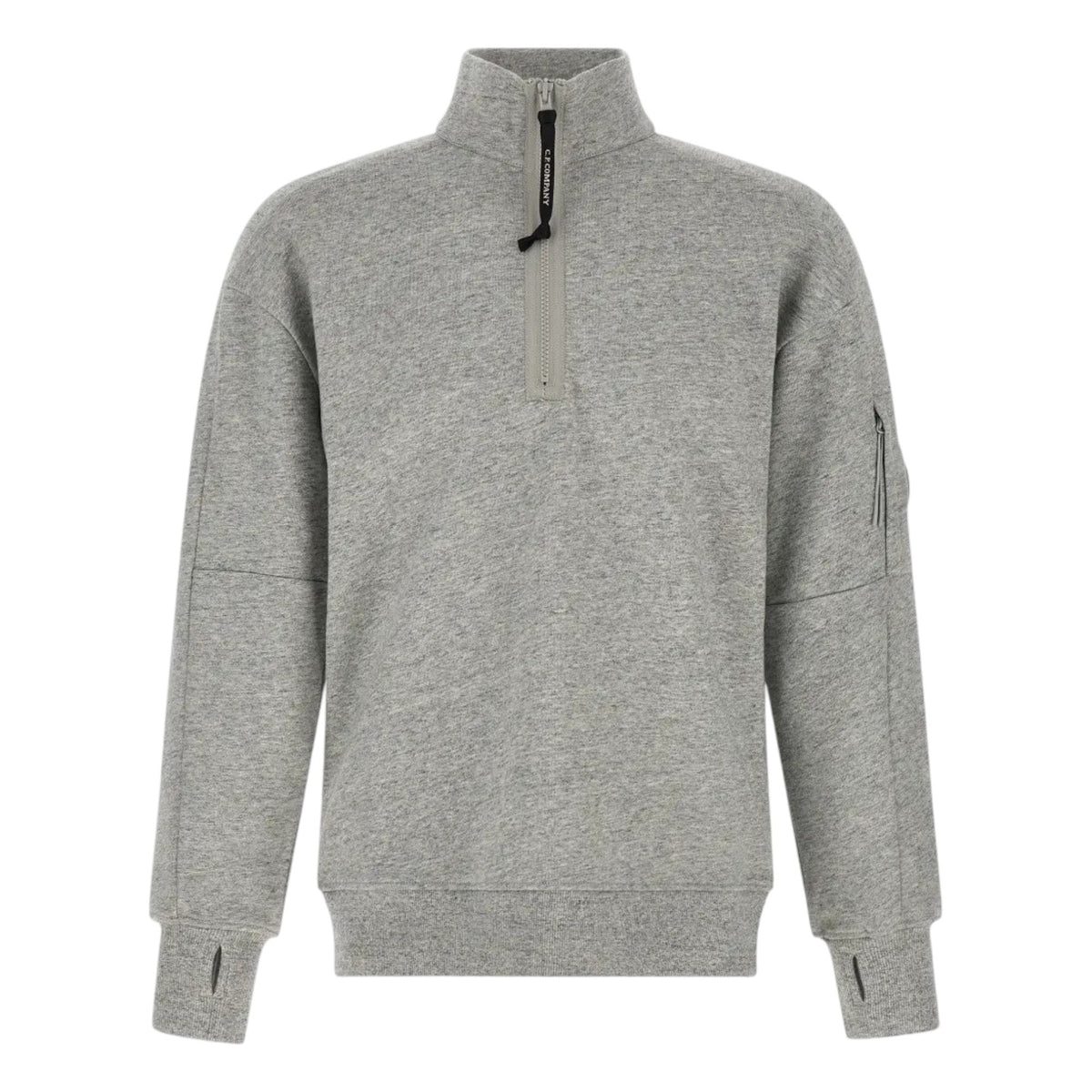 C.P. Company Diagonal Raised Fleece 1/4 Zip Grey Sweatshirt