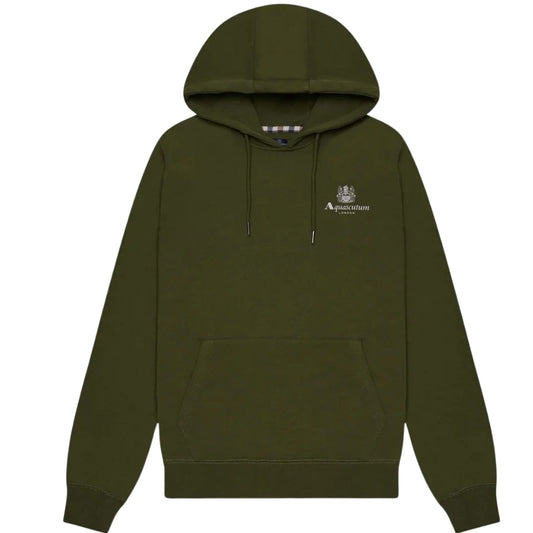 Aquascutum Active Big Logo Hoodie Green Mens