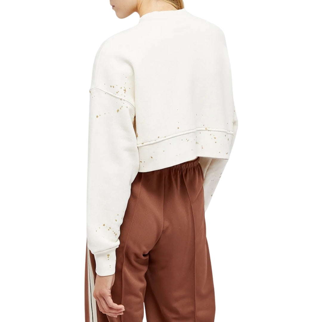 Palm Angels Pxp Painted Cropped Crewneck Butter L