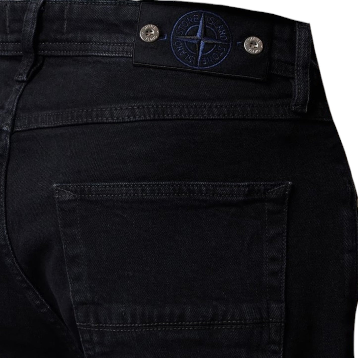 Stone Island Stretch Black Denim Rinsed Slim Jeans