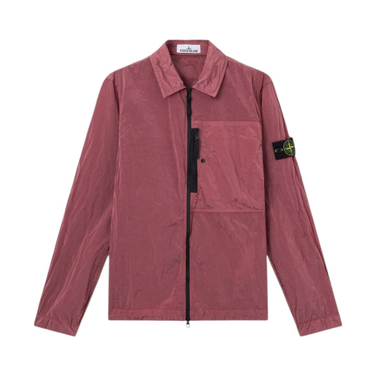 Stone Island Nylon Metal Zip-Up Geranium Pink Overshirt