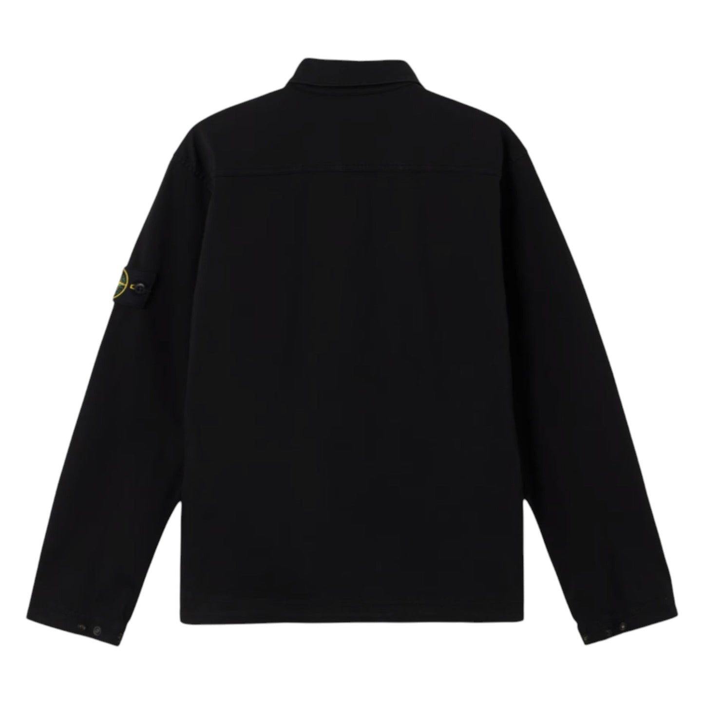 Stone Island Stretch Organic Cotton Satin Black Overshirt