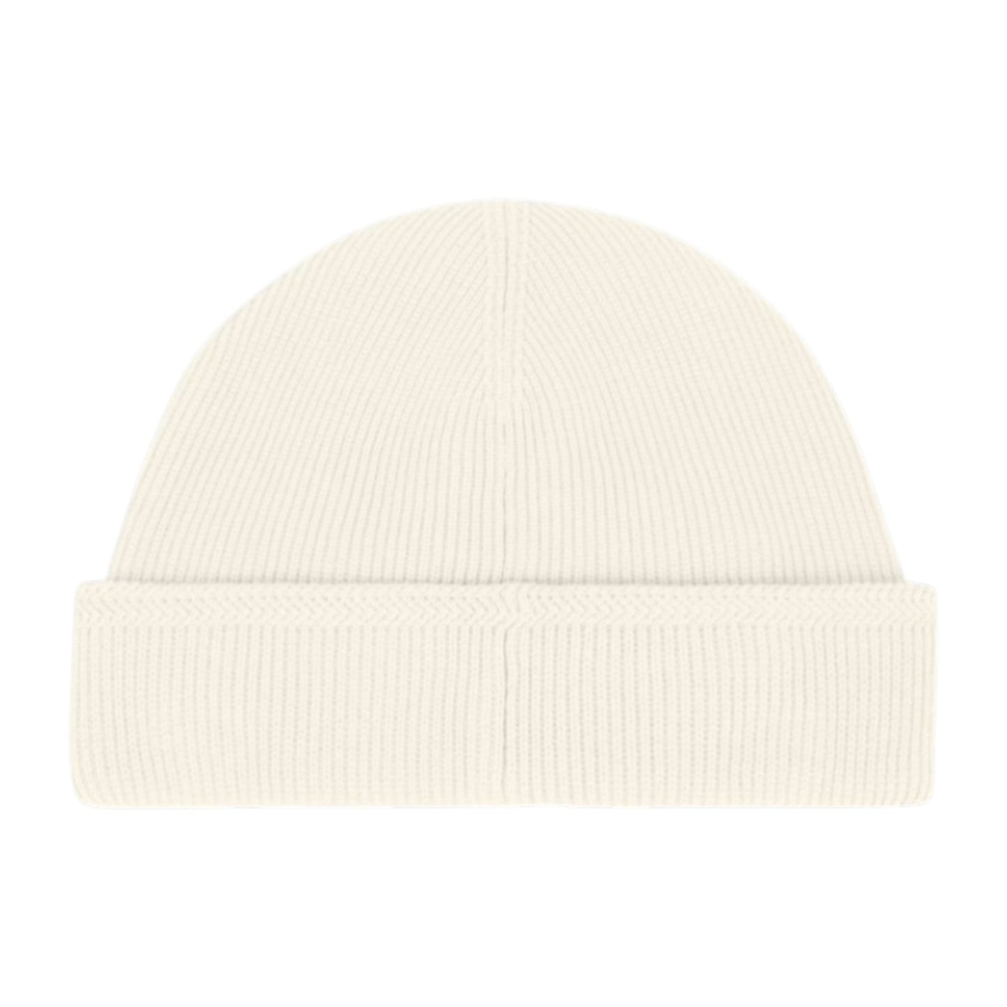 Stone Island Ribbed Organic Cotton Beige Beanie Hat