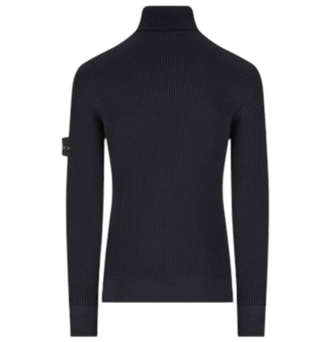 Stone Island Navy Blue Full Rib Wool Turtleneck Sweatshirt