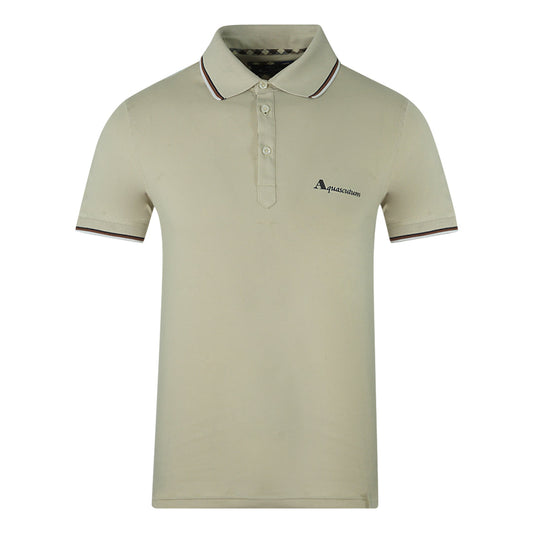Aquascutum Brand Logo Beige Polohirt