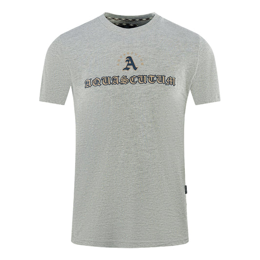 Aquascutum Script Logo Grey T Shirt